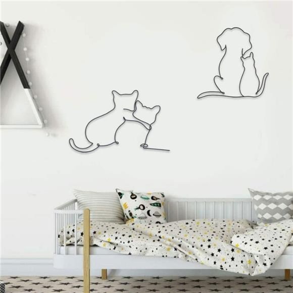 Metal Cat Wall Decor | Cat Wall Art | Metal Wall Art | Minimalist Room - Picture 5 of 7